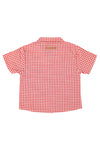 Baby Hawaiian Shirt | Red & Ecru Checkered