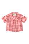 Baby Hawaiian Shirt | Red & Ecru Checkered