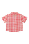 Baby Hawaiian Shirt | Red & Ecru Checkered