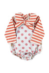 Baby Romper | Light Blue Denim w/ Red Dots