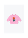 Arsène et les Pipelettes Baby Sweatshirt With Flower Embroidery - Bubble Gum