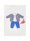 Arsène et les Pipelettes Fine Velvet Baby Trousers - Cobalt