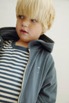 Gray Label Hooded Cardigan w/ Zip GOTS - Blue Gray