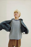 Gray Label Hooded Cardigan w/ Zip GOTS - Blue Gray