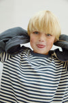 Gray Label Hooded Cardigan w/ Zip GOTS - Blue Gray
