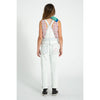 Dungarees | Washed Light Blue Denim W/ Peace Print