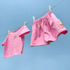 Organic Play Set — Short Sleeve + Shorts in Pink